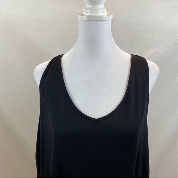 Halogen Brand Medium Black Sleeveless Mixed Media Blouse - Picture 8 of 10